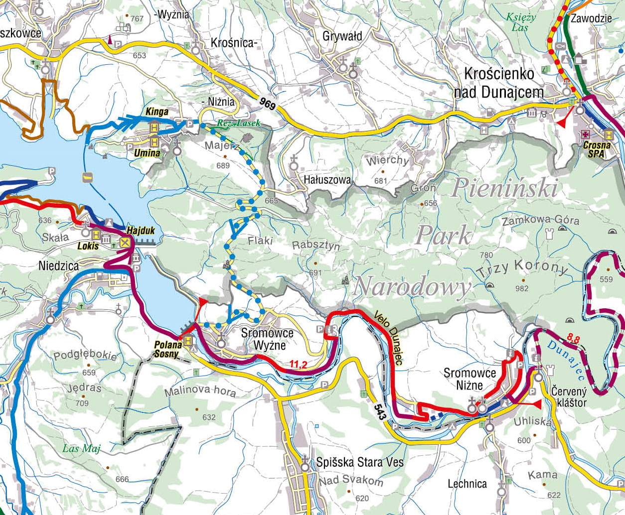 Dunajec. Ząb - Nowy Sącz. Szlaki rowerowe - Compass